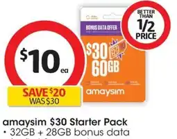 Coles amaysim $30 Starter Pack offer