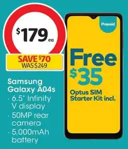 Coles Samsung Galaxy A04s offer