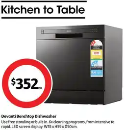 Devanti Benchtop Dishwasher
