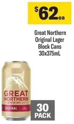 Great Northern Original Lager Block Cans 30x375mL