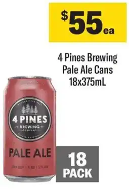 Coles 4 Pines Brewing Pale Ale Cans 18x375mL offer