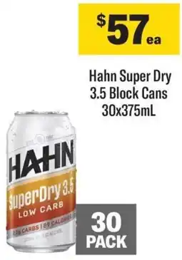Coles Hahn Super Dry 3.5 Block Cans 30x375mL offer