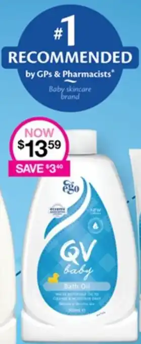 Priceline EGO QV baby Bath Oil offer