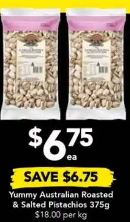 Drakes Yummy Australian Roasted & Salted Pistachios 375g offer