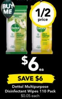 Drakes Dettol Multipurpose Disinfectant Wipes 110 Pack offer