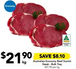 Drakes Australian Economy Beef Scotch Steak - Bulk Tray offer