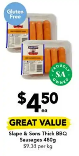 Drakes Slape & Sons Thick BBQ Sausages 480g offer