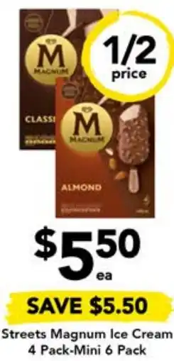 Drakes Streets Magnum Ice Cream 4 Pack-Mini 6 Pack offer