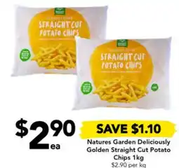 Drakes Natures Garden Deliciously Golden Straight Cut Potato Chips 1kg offer