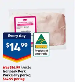 ALDI Ironbark Pork Pork Belly offer