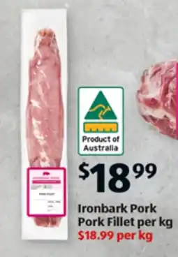 ALDI Ironbark Pork Pork Fillet offer