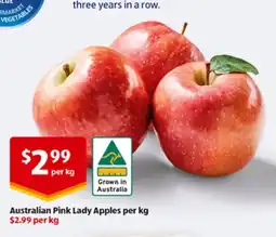 ALDI Australian Pink Lady Apples per kg offer