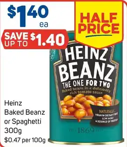 Foodland Heinz Baked Beanz or Spaghetti 300g offer