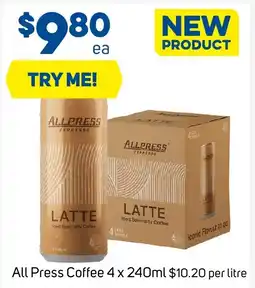 Foodland All Press Coffee 4 x 240ml offer