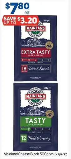 Foodland Mainland Cheese Block 500g offer