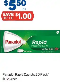Foodland Panadol Rapid caplets 20pack offer