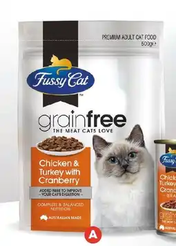 Foodland Fussy Cat Grain Free Dry Cat Food 450-500g offer