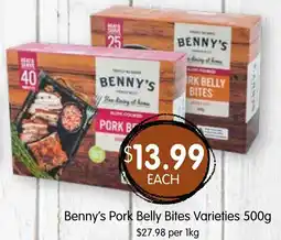 Spudshed Benny's Pork Belly Bites Varieties 500g offer