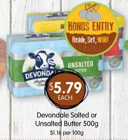 Spudshed Devondale Salted or Unsalted Butter 500g offer