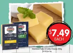 Spudshed Mainland Tasty or Colby Cheese 500g offer
