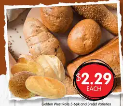 Spudshed Golden West Rolls 5-6pk and Bread Varieties offer