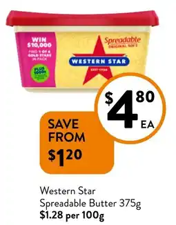 Foodworks Western Star Spreadable Butter 375g offer