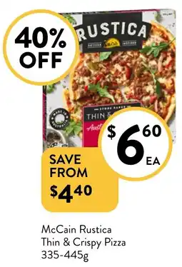 Foodworks McCain Rustica Thin & Crispy Pizza 335-445g offer