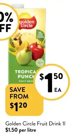 Foodworks Golden Circle Fruit Drink 1l offer