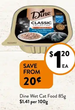 Foodworks Dine Wet Cat Food 85g offer