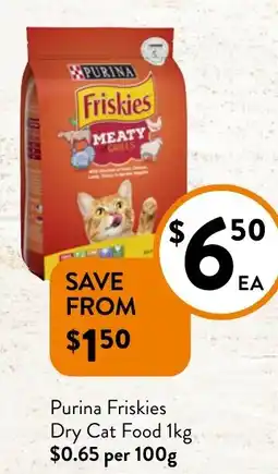 Foodworks Purina Friskies Dry Cat Food 1kg offer