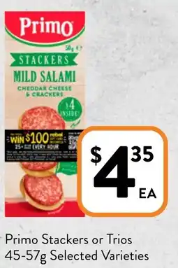 Foodworks Primo Stackers or Trios 45-57g offer