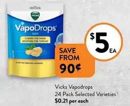 Foodworks Vicks Vapodrops offer