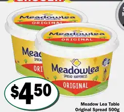 Friendly Grocer Meadow Lea Table Original Spread 500g offer