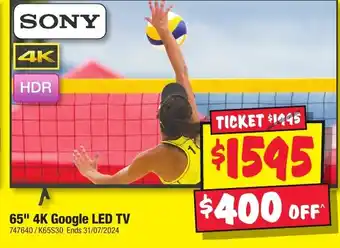 JB Hi-Fi 65" 4K Google LED TV offer