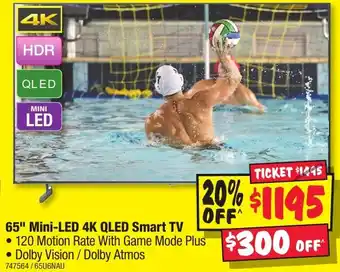 JB Hi-Fi 65" Mini-LED 4K QLED Smart TV offer