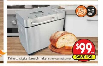 Cheap as Chips Prinetti Digital Bread Maker Stainless Steel offer