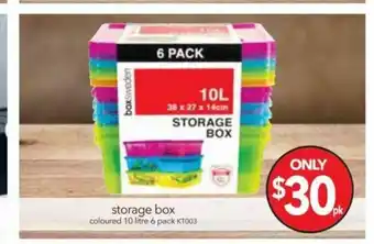 Cheap as Chips Storage Box Coloured 10 Litre 6 Pack offer