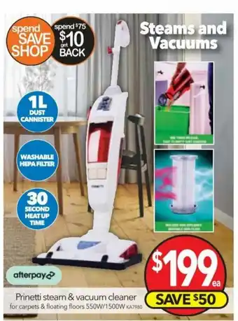 Cheap as Chips Prinetti Steam & Vacuum Cleaner offer