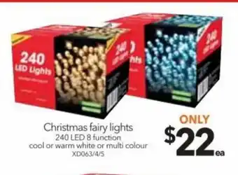 Cheap as Chips Christmas Fairy Lights 240 LED 8 Function offer