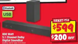 JB Hi-Fi 800 Watt 5.1 Channel Dolby Digital Soundbar offer