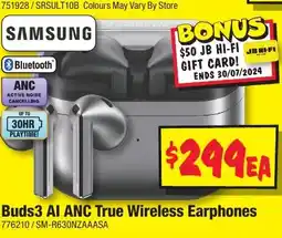 JB Hi-Fi Buds3 AI ANC True Wireless Earphones offer