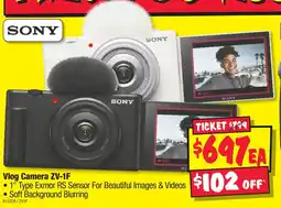 JB Hi-Fi Vlog Camera ZV-1F offer