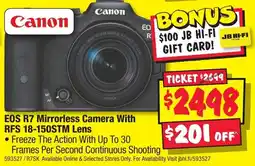 JB Hi-Fi EOS R7 Mirrorless Camera With RFS 18-150STM Lens offer