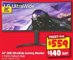 JB Hi-Fi 34" QHD UltraWide Gaming Monitor offer