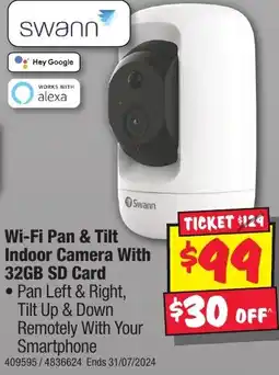 JB Hi-Fi Wi-Fi Pan & Tilt Indoor Camera With 32GB SD Card offer