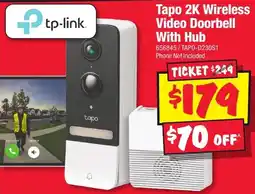 JB Hi-Fi Tapo 2K Wireless Video Doorbell With Hub offer