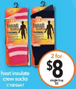 Cheap as Chips heat insulate crew socks offer