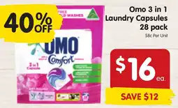 Spar Omo 3 in 1 Laundry Capsules 28 pack offer