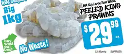 Farmer Jack's PEELED KING PRAWNS offer