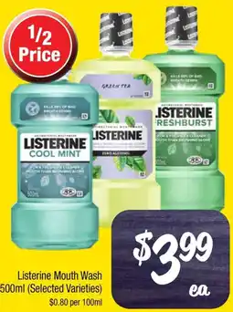 Farmer Jack's Listerine Mouth Wash 500ml offer